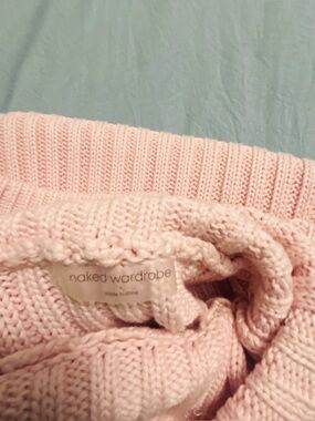 naked wardrobe Pale Pink Ribbed Knit Sweater